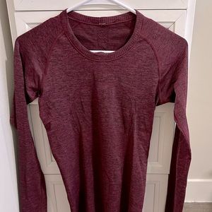 Purple lululemon swiftly tech long sleeve